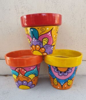Maceta de Ceramica Decorada N°12