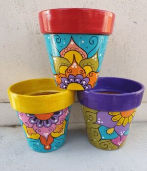 Maceta de Ceramica Decorada N°14