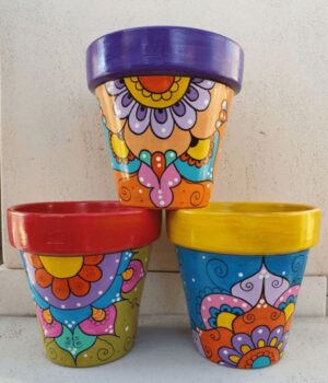 Maceta de Ceramica Decorada N°18